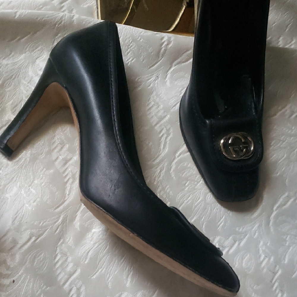 Gucci Block High Heels Sz 7 - Picture 2 of 10